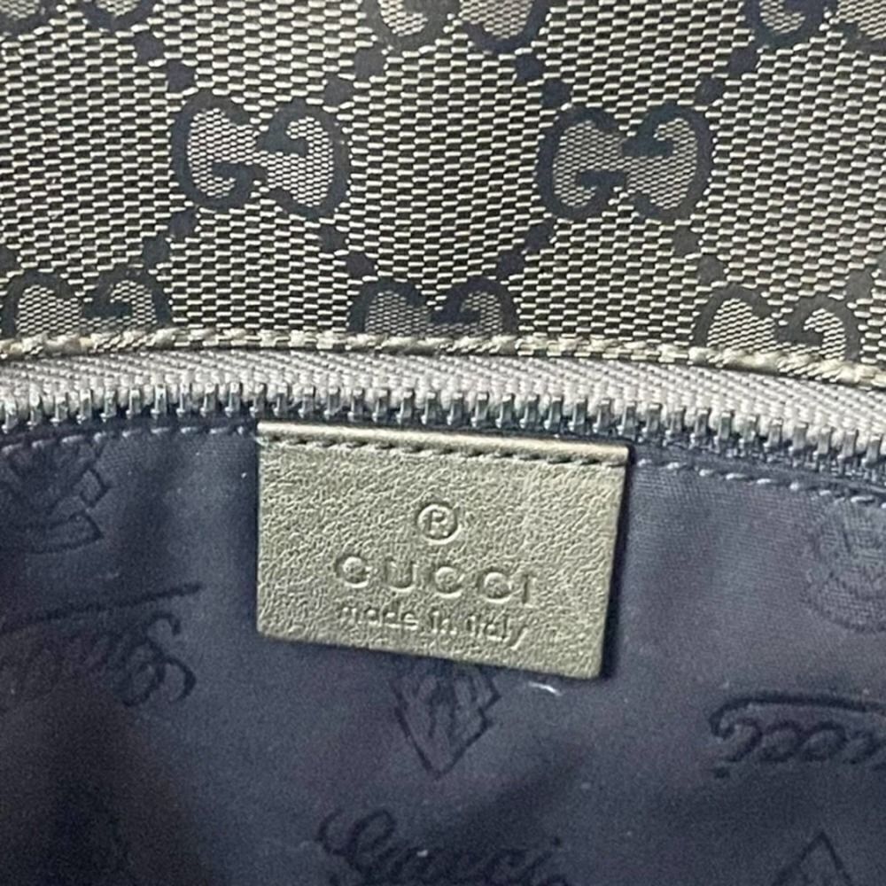 Gucci Imprime Gunmetal GG Coated Canvas Tote Handbag Shoulder Bag Medium - Picture 6 of 12